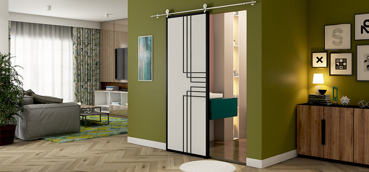 sliding bathroom door installation in Colton